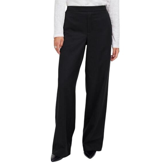 Madewell Pull On Linen Blend Straight Pants in Drapey Twill Black Size M NWT - Picture 1 of 8